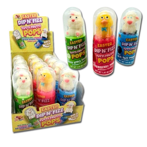 Easter Dip N' Fizz Tutti Frutti Pops - 12ct