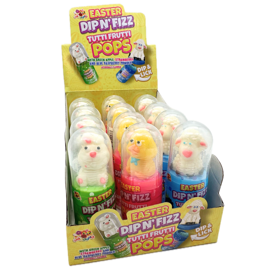 Easter Dip N' Fizz Tutti Frutti Pops - 12ct