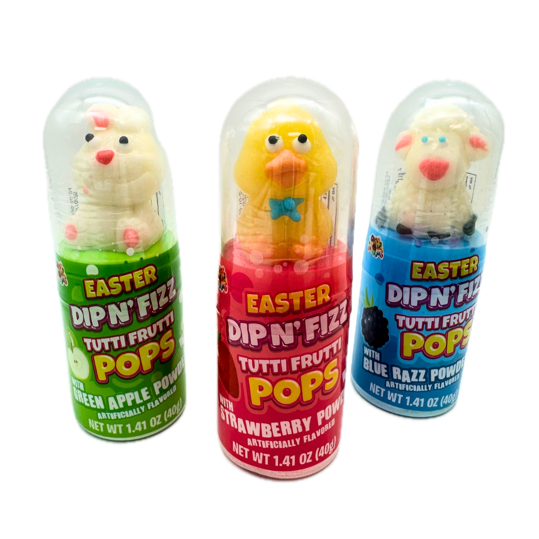 Easter Dip N' Fizz Tutti Frutti Pops - 12ct
