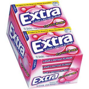 EXTRA Classic Sugarfree Bubble Gum - 15pc / 10ct