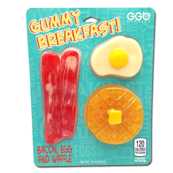 Gummy Breakfast Gummy Bacon, Eggs and Gummy Waffle