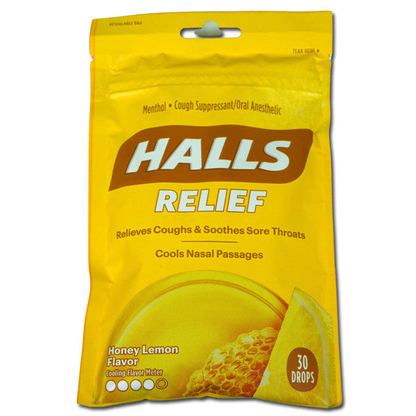 Halls Honey Lemon Cough Drops