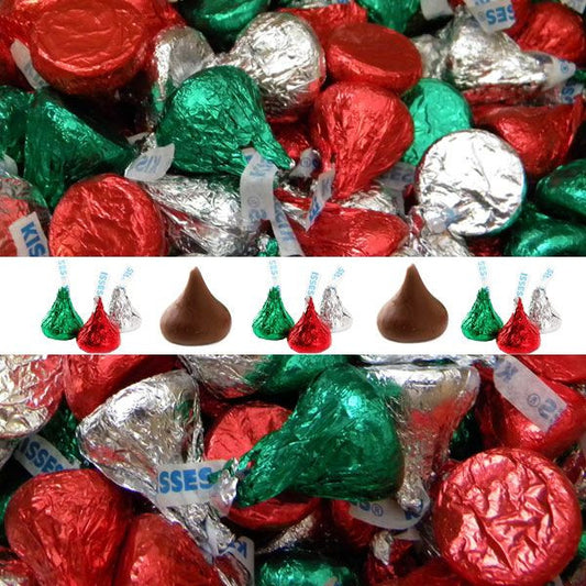 Hershey's Milk Chocolate Red & Green Kisses - 25lb