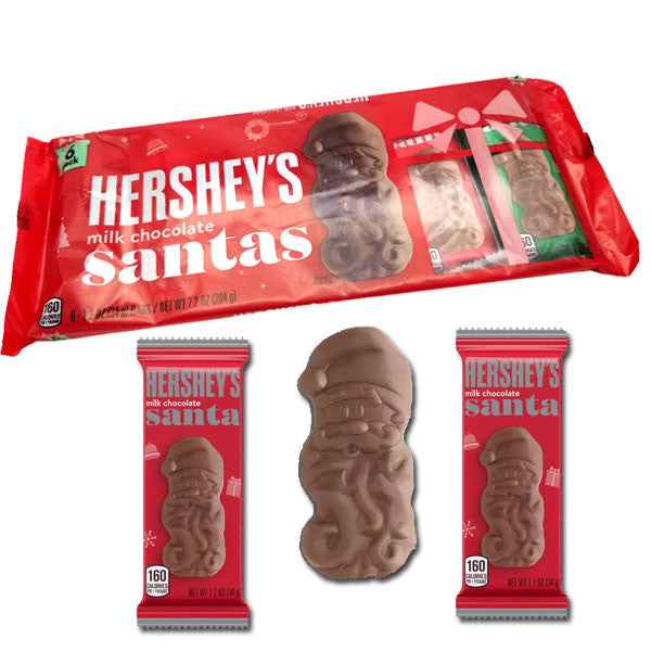 Hershey's Milk Chocolate Santas - 6ct