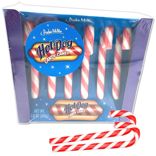 Hot Dog Candy Canes 6 Count - Archie Mcphee