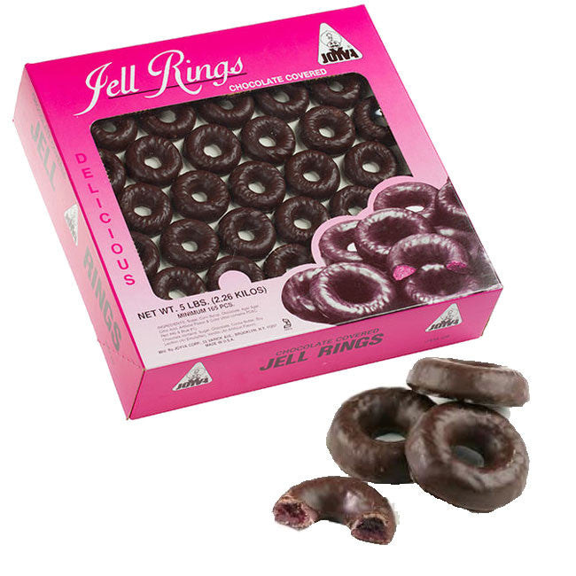 Chocolate Covered Raspberry Jell Rings - 5lb