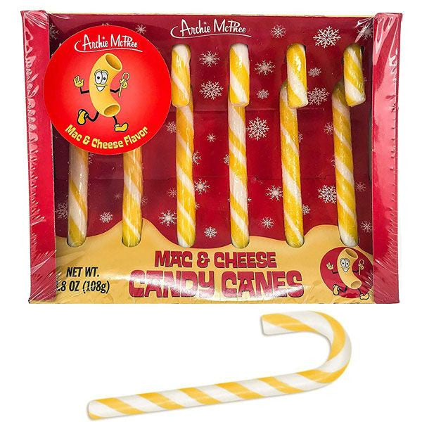 Archie McPhee Mac & Cheese Flavored Candy Canes - 6ct