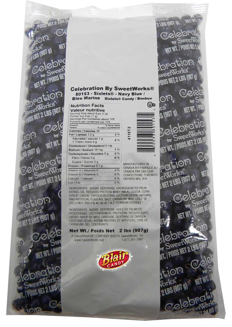 Dark Navy Blue Mini Chocolate Balls 2lb Sixlets