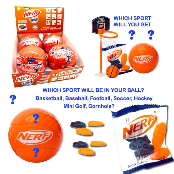 NERF Surprise! Sports Game and Gummy Candy - 1oz / 4ct