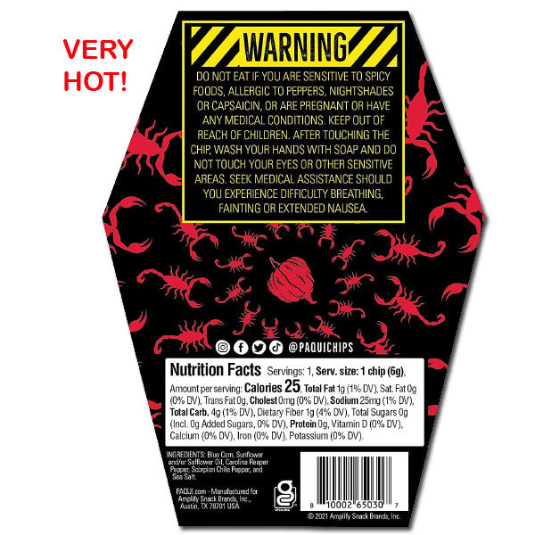 Paqui One Chip Carolina Reaper/Scorpion Pepper 2021
