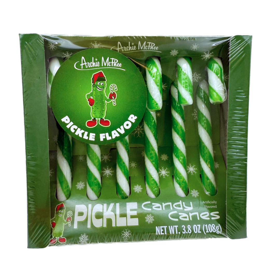 Archie McPhee Pickle Flavored Candy Canes - 6ct