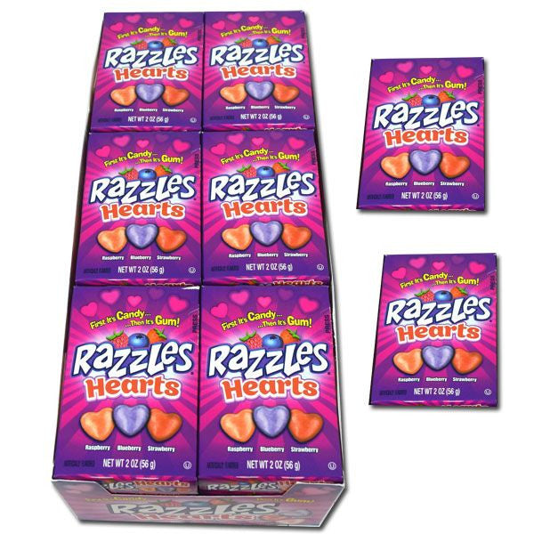 Razzles Hearts Valentines Candy 24 Count