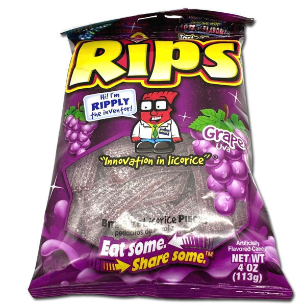 Rips Bite-Sized Grape Licorice - 4oz
