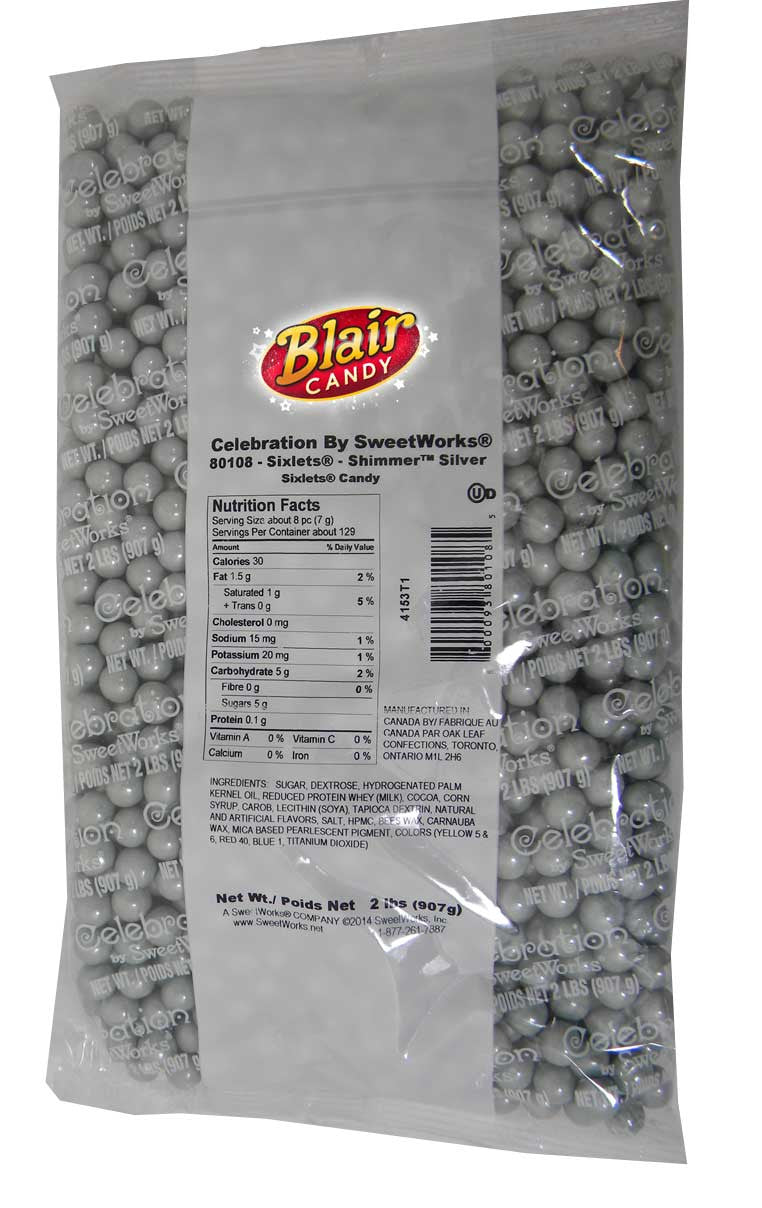 Silver Mini Chocolate Balls 2lb Bag Sixlets
