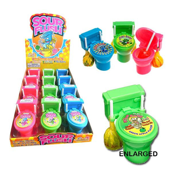 Sour Flush Lollipops 12 Count