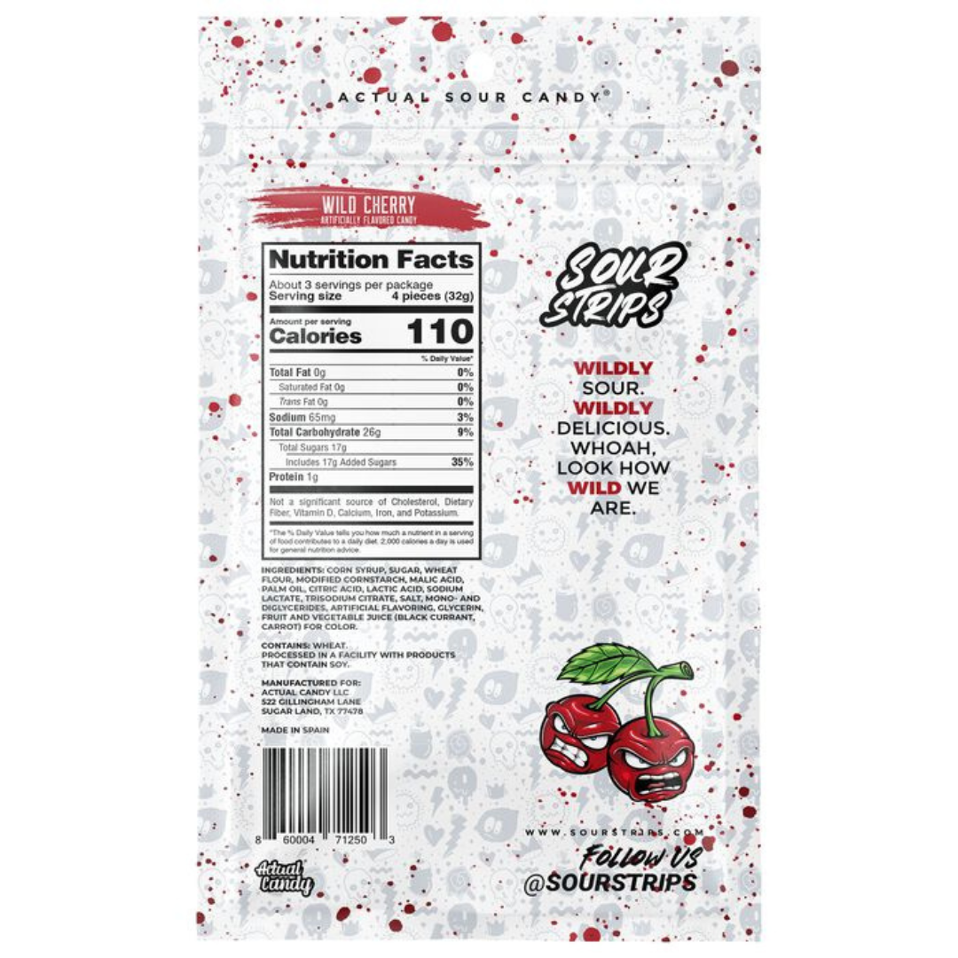 Sour Strips Wild Cherry - 3.4oz