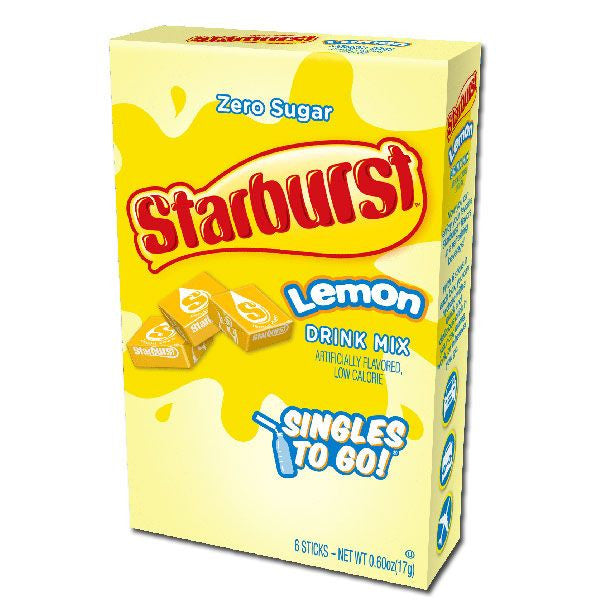 Starburst Singles To Go Zero Sugar Drink Mix, Lemon 6 CT