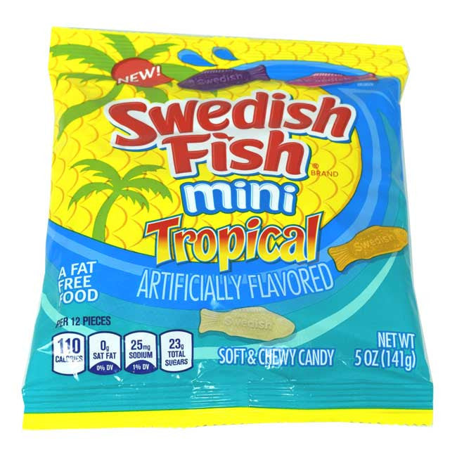 Swedish Tropical Mini Gummi Fish 5oz Bag