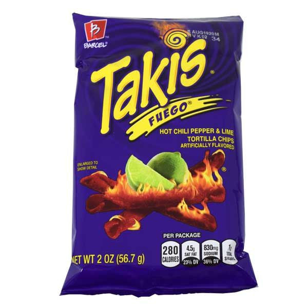Takis Fuego Hot Chili Pepper & Lime Chips 2oz