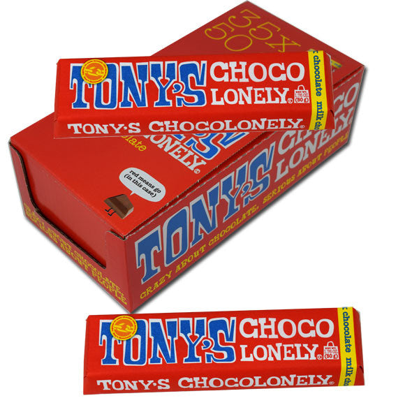 Tony's Chocolonely Milk Choc Candy Bars 35 Count