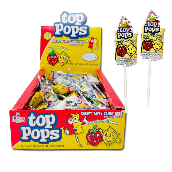 Top Pop Strawberry lemon Taffy Lollipop