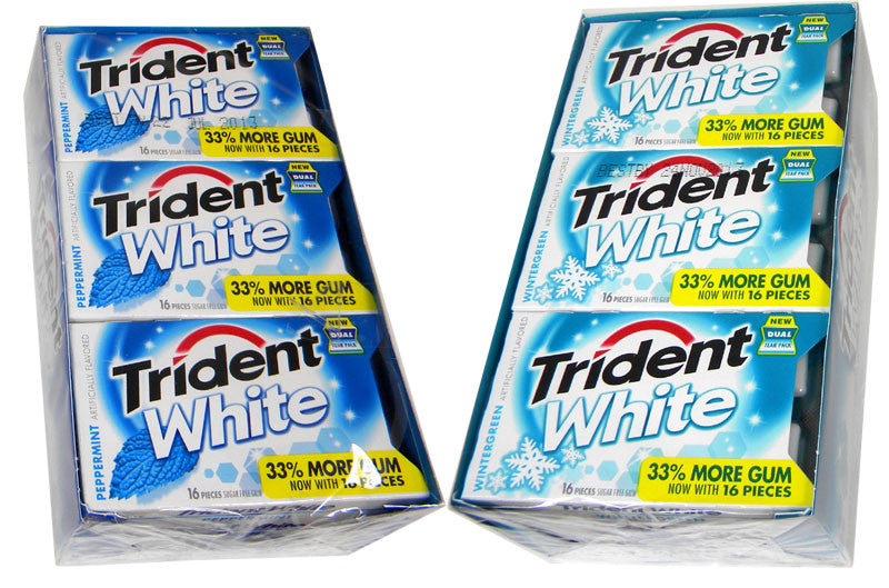 Trident White Sugarless Gum 9 Count - Choose Flavor
