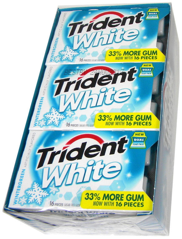 Trident White Sugarless Gum 9 Count - Wintergreen