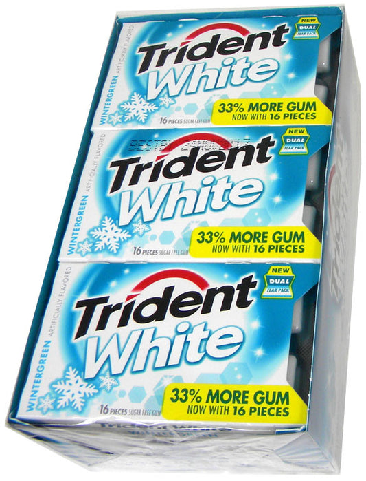 Trident White Sugarless Gum 9 Count - Wintergreen