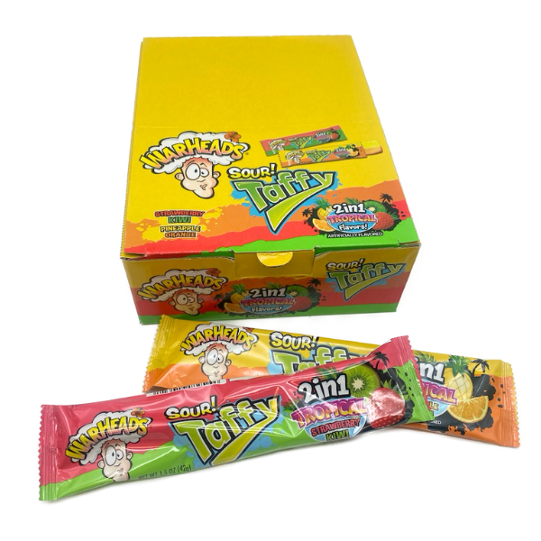 Warheads Tropical Flavor Sour Taffy - 1.5oz / 24ct