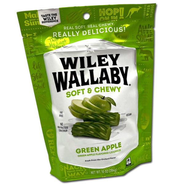 Wiley Wallaby Soft & Chewy Green Apple Licorice - 10oz