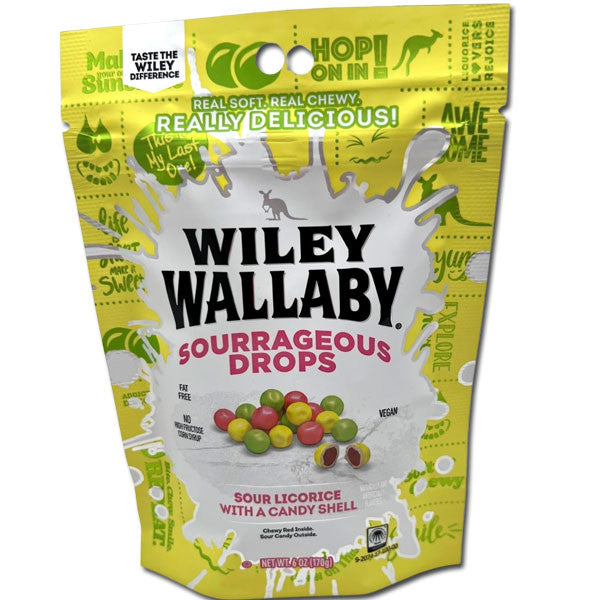 Wiley Wallaby Sourrageous Licorice Drops - 6oz