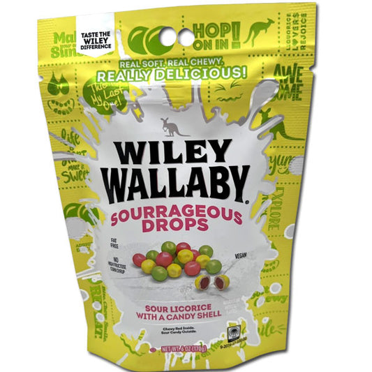 Wiley Wallaby Sourrageous Licorice Drops - 6oz