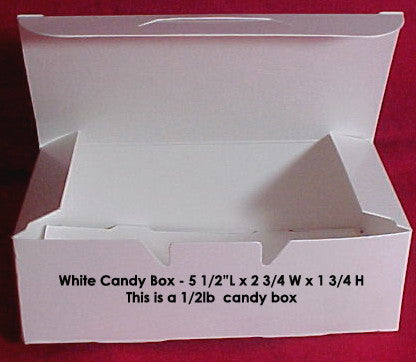 1/2lb White Empty Candy Boxes - 25ct