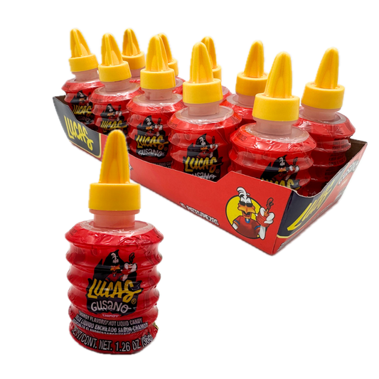Lucas Gusano Chamoy Flavored Hot Liquid Candy - 1.2oz / 10ct