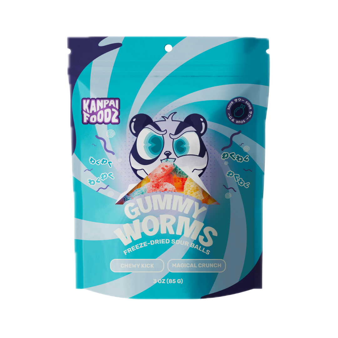 Kanpai Freeze Dried Gummy Worms - 3oz
