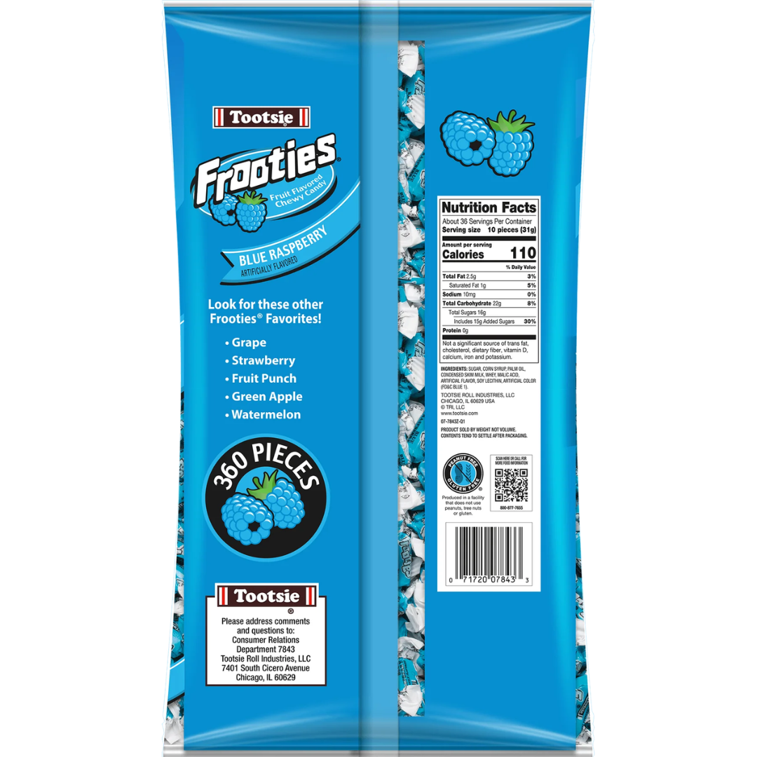 Blue Raspberry Tootsie Frooties - 360ct