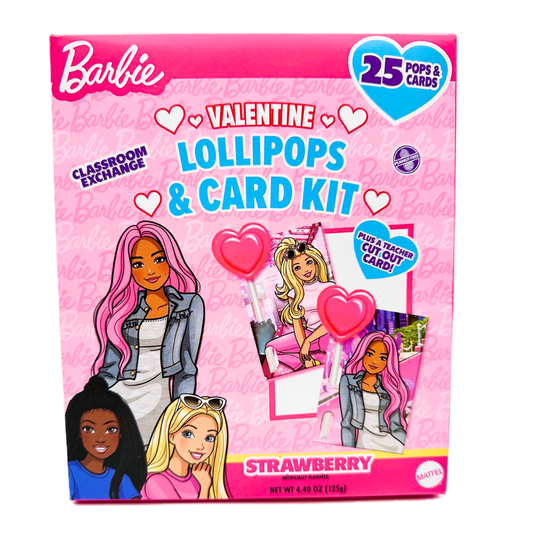 Barbie Valentine Lollipop and Card Kit - 25pc