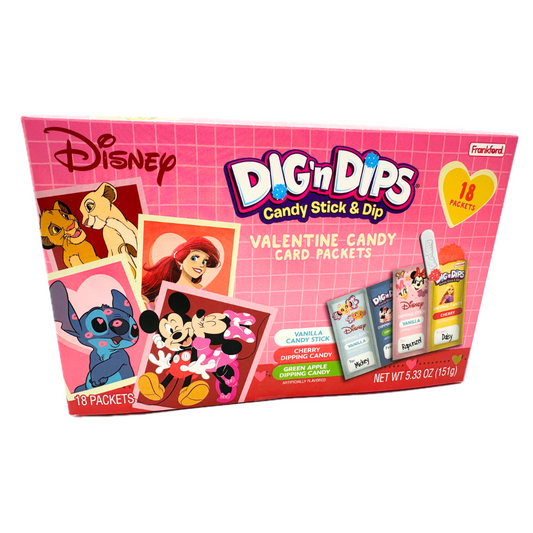 Disney Dig 'n Dips Valentine Candy Card Packets - 18ct