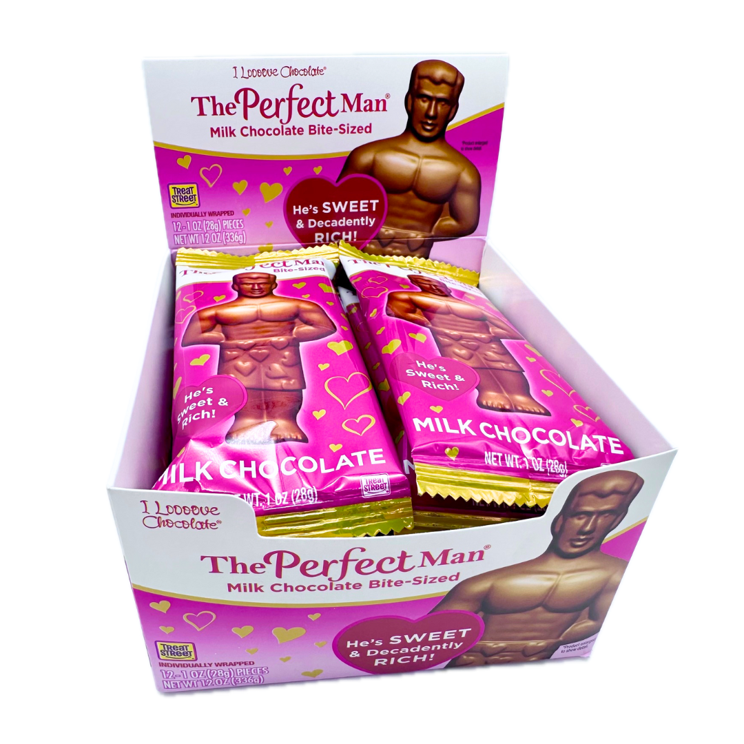 The Perfect Man Bite-Sized Valentine's Day Milk Chocolate Bar - 1oz / 12ct