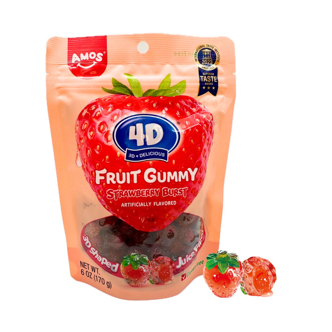 AMOS 4D Strawberry Burst Fruit Gummy - 6oz
