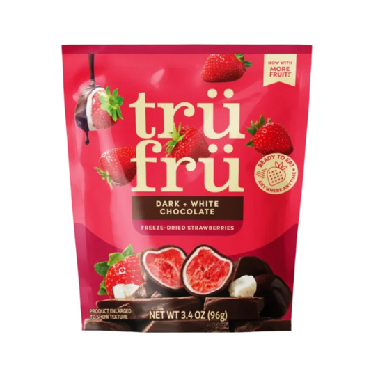 Tru Fru Freeze-Dried Fresh Strawberries with White & Dark Chocolate - 3.4oz