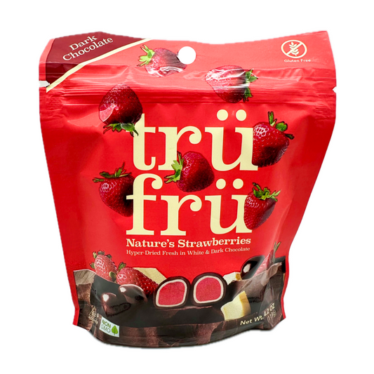 Tru Fru Nature's Strawberries in White & Dark Chocolate - 4.2oz