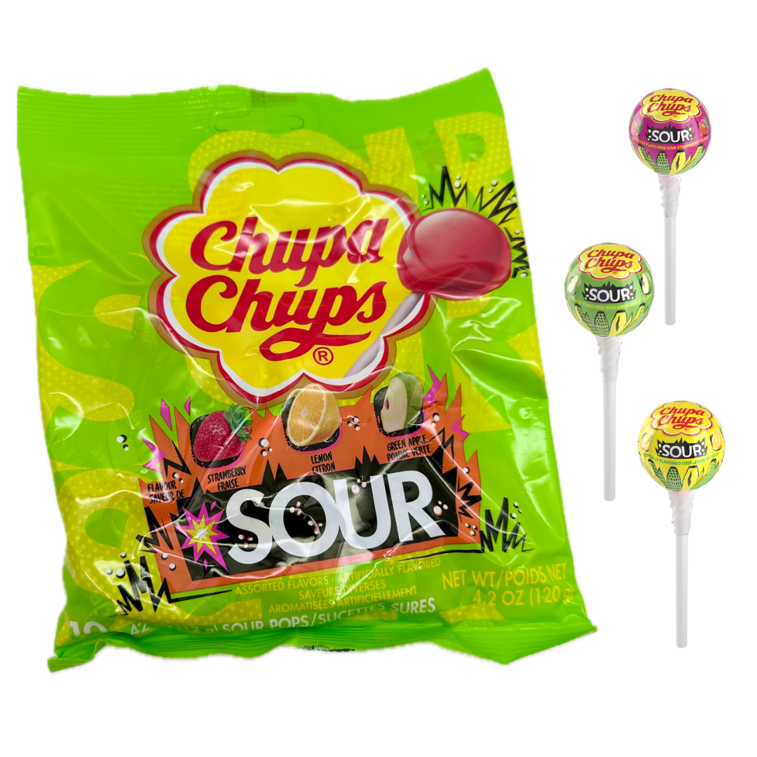 Chupa Cups Sour Lollipops - 4.2oz / 10ct