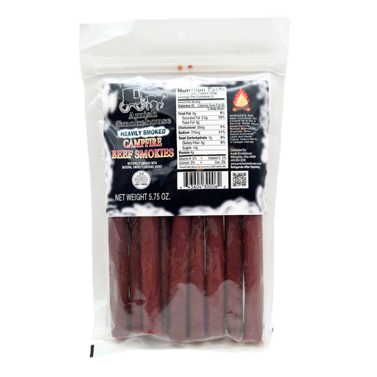 Amish Smokehouse Heavily Smoked Campfire Beef Smokies - 5.75oz