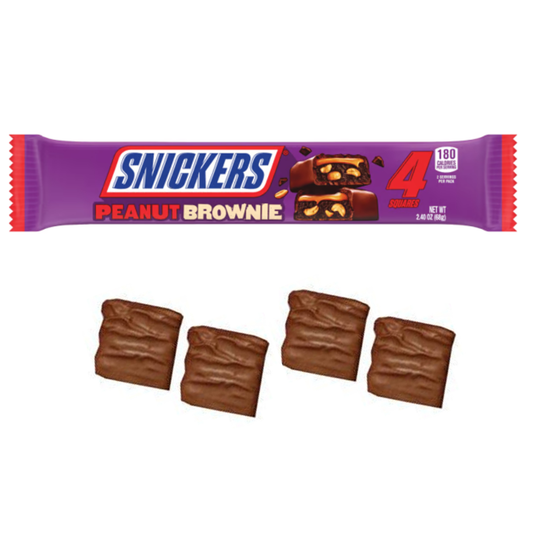 Snickers Peanut Brownie Squares Share Size - 2.4oz / 24ct