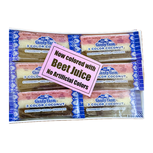 Candy Farm 3 Color Coconut Bars - 2oz / 24ct