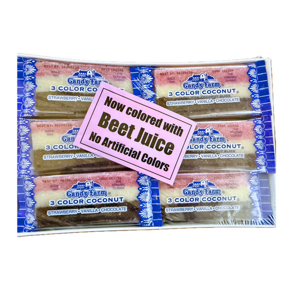 Candy Farm 3 Color Coconut Bars - 2oz / 24ct – Blair Candy Company