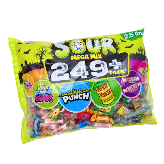 Frankford Sour Mega Mix 249 Piece Halloween Candy Bag - 2.5lbs
