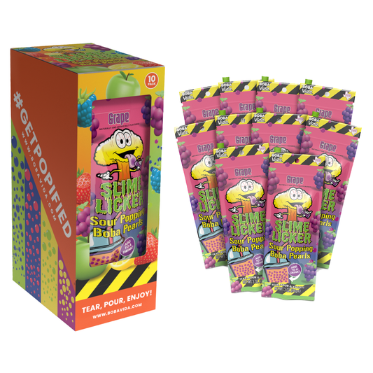BOBAVIDA Grape Slime Licker Sour Popping Boba Pearls - 3oz / 10ct