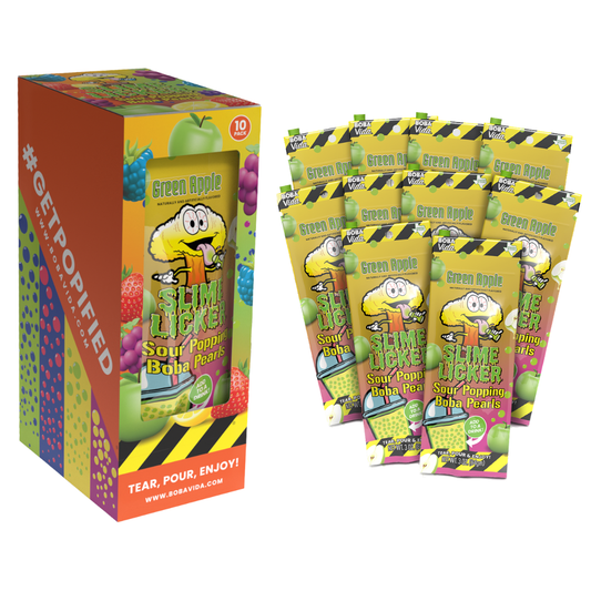 BOBAVIDA Green Apple Slime Licker Sour Popping Boba Pearls - 3oz / 10ct